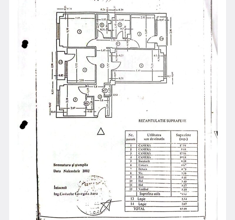 Crangasi Ceahlaul, 3 camere modificat din 4, centrala proprie, mobilat